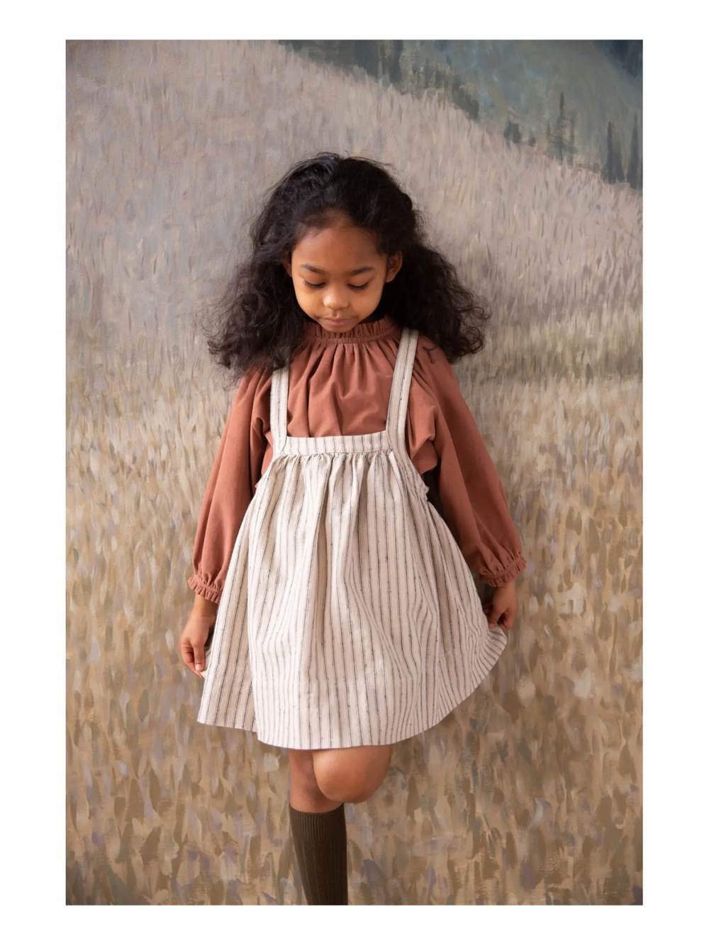 SOOR PLOOM Eloise Linen and Cotton Striped Suspender Dress | Ecru - Picture 2 of 13